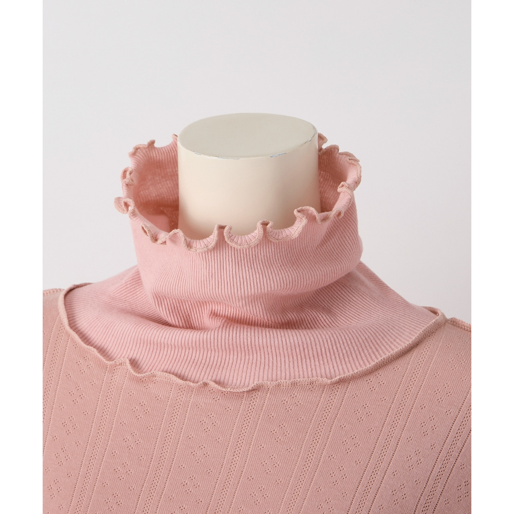 綿100%パジャマインナー 首・手首あったか12分袖ハイネック22