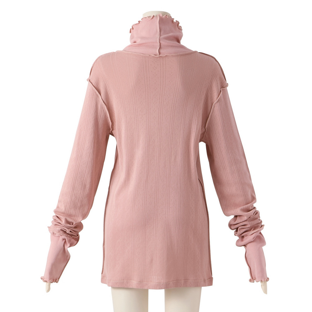 綿100%パジャマインナー 首・手首あったか12分袖ハイネック25