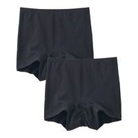 綿混ストレッチ　横モレ防止深ばき丈ボクサーサニタリーショーツ２枚組（日本製防水布　羽付ナプキン対応・抗菌防臭加工）
