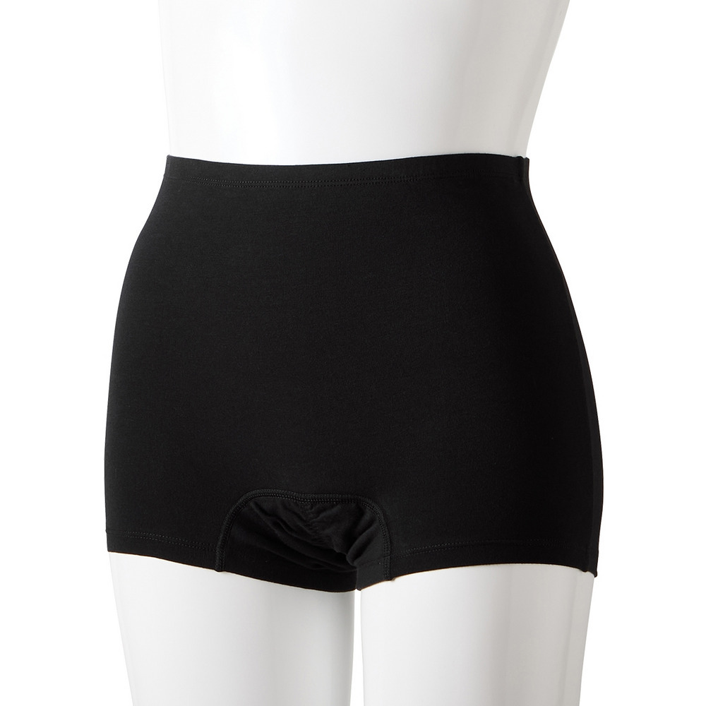 綿混ストレッチ 横モレ防止深ばき丈ボクサーサニタリーショーツ2枚組(日本製防水布 羽付ナプキン対応・抗菌防臭加工)14