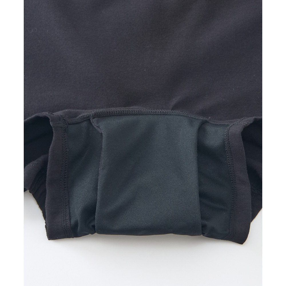 綿混ストレッチ 横モレ防止深ばき丈ボクサーサニタリーショーツ2枚組(日本製防水布 羽付ナプキン対応・抗菌防臭加工)18