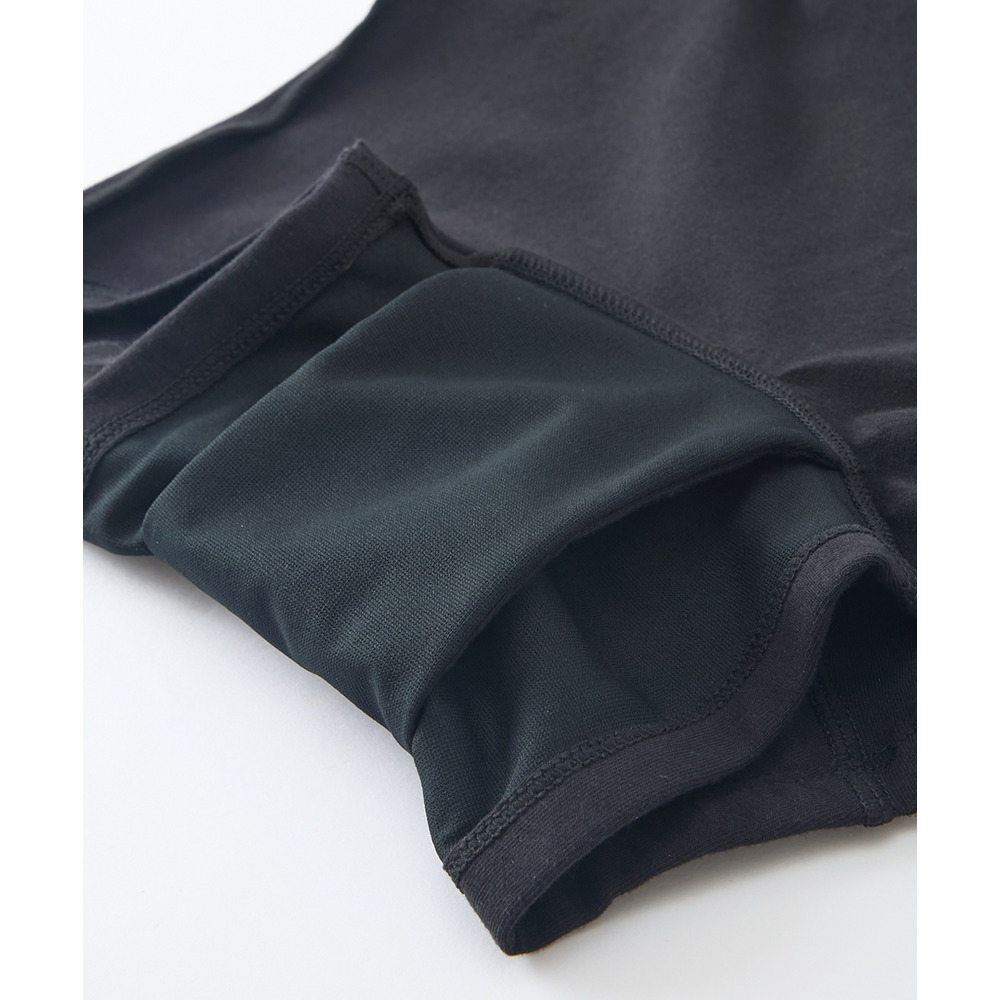 綿混ストレッチ 横モレ防止深ばき丈ボクサーサニタリーショーツ2枚組(日本製防水布 羽付ナプキン対応・抗菌防臭加工)19