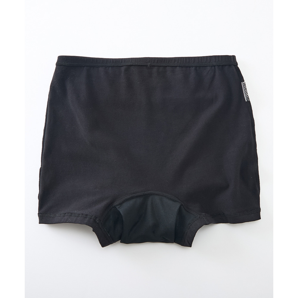 綿混ストレッチ 横モレ防止深ばき丈ボクサーサニタリーショーツ2枚組(日本製防水布 羽付ナプキン対応・抗菌防臭加工)21