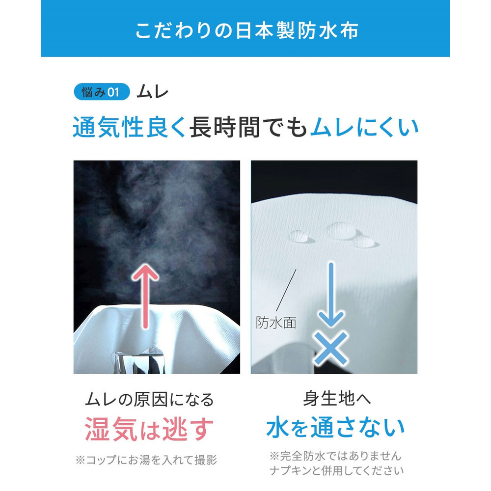綿混ストレッチ 横モレ防止深ばき丈ボクサーサニタリーショーツ2枚組(日本製防水布 羽付ナプキン対応・抗菌防臭加工)7
