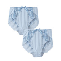 深ばき丈バックレースコーディネートショーツ2枚組(編みレースタイプ)