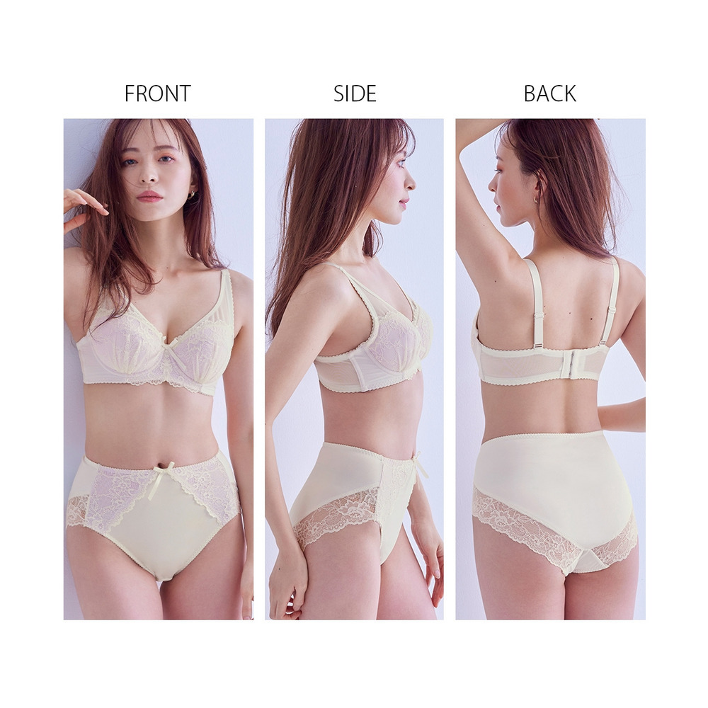 深ばき丈バックレースコーディネートショーツ2枚組(編みレースタイプ)10