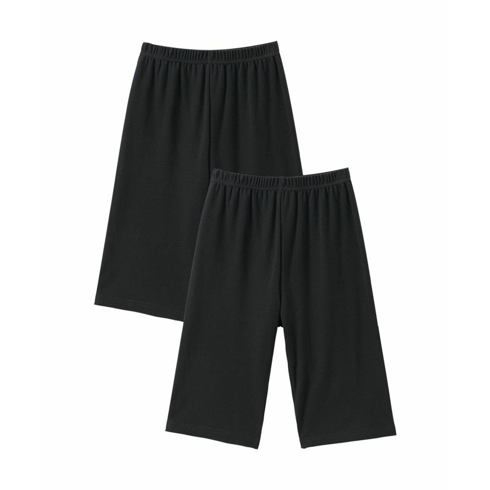 綿100%スムース5分丈オーバーパンツ2枚組1