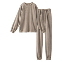 ふわぬくフランネルルームウェア上下セット(ゆるゆる)