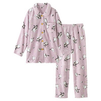 ふわもこ　シマエナガ柄前開きパジャマ