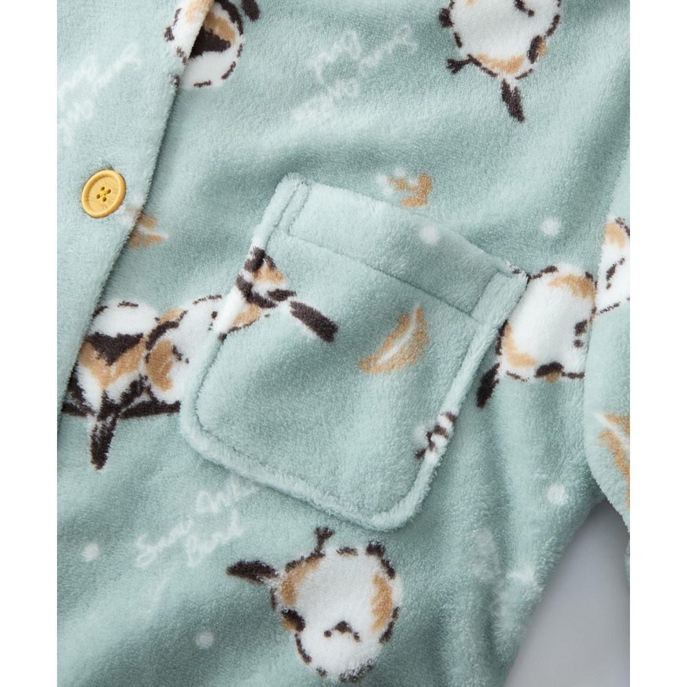 ふわもこ シマエナガ柄前開きパジャマ19