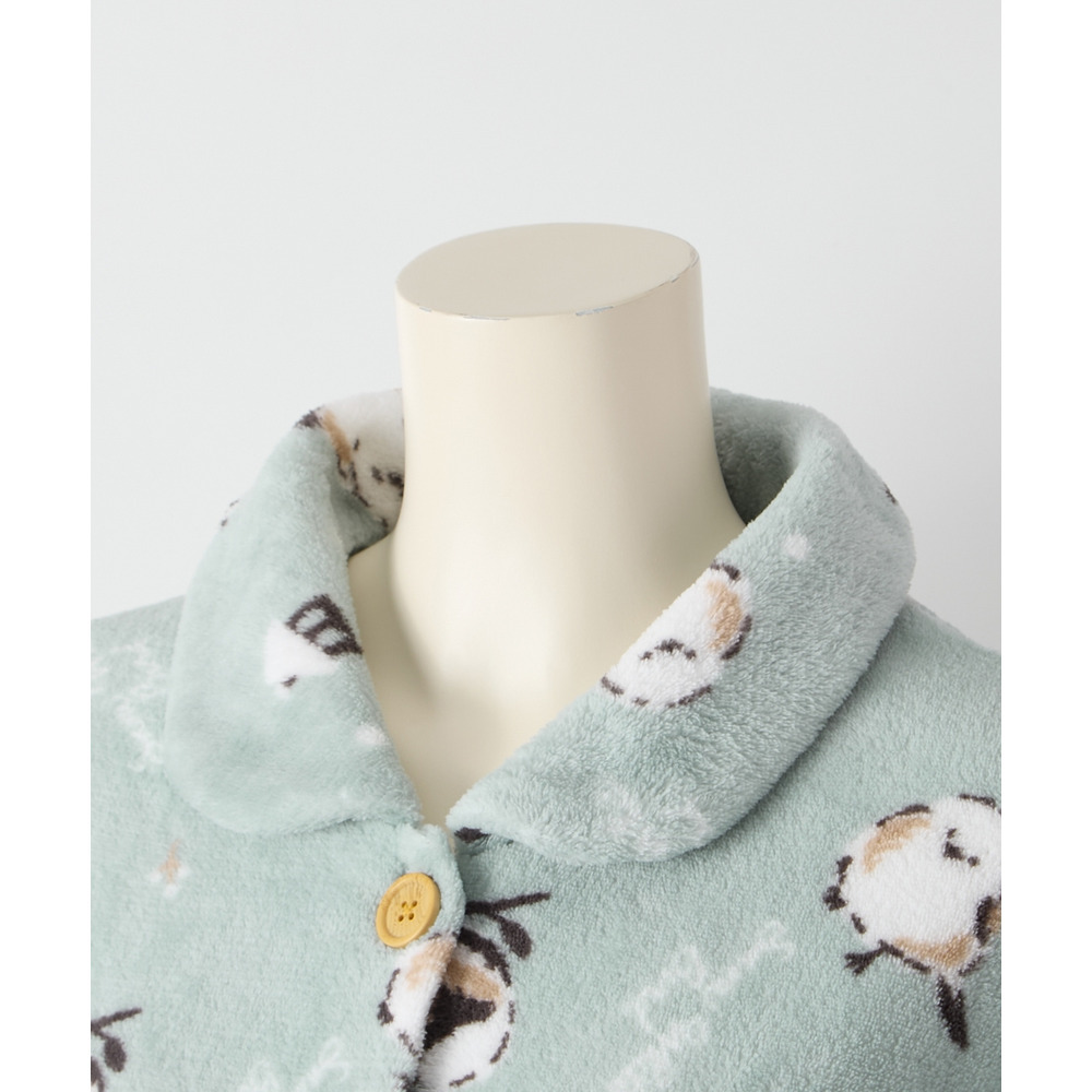 ふわもこ シマエナガ柄前開きパジャマ21