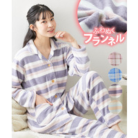 ふわぬくフランネル前開きシャツパジャマ