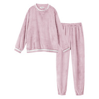 ふわぬくプレミアムフランネルシンプルルームウェア上下セット