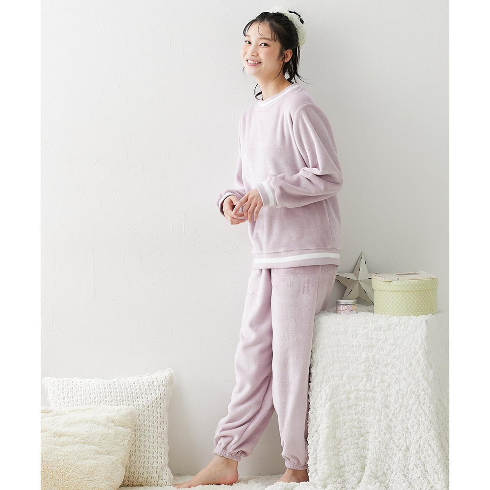 ふわぬくプレミアムフランネルシンプルルームウェア上下セット9