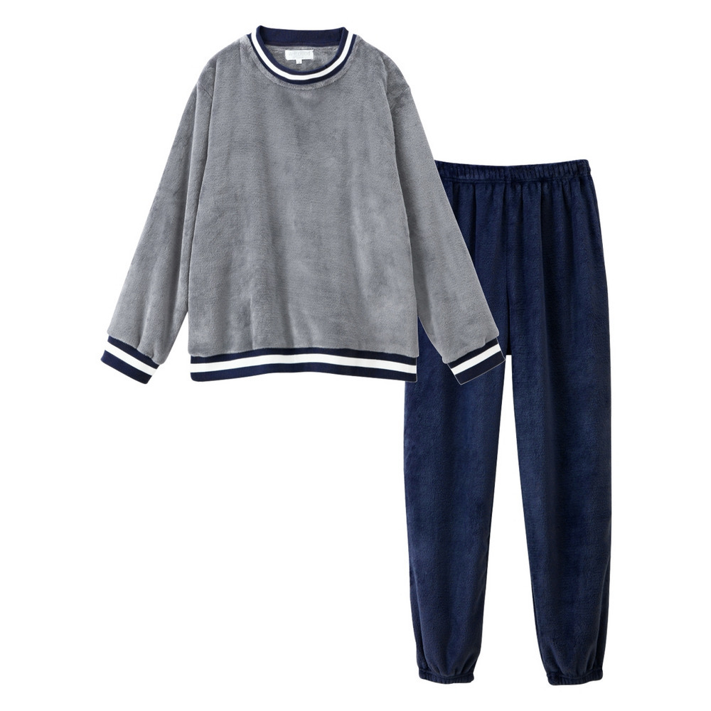 ふわぬくプレミアムフランネルシンプルルームウェア上下セット1