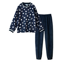 ふわぬくプレミアムフランネル総柄プリントルームウェア上下セット