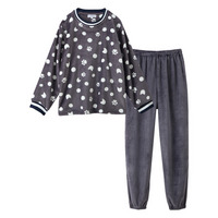 ふわぬくプレミアムフランネル総柄プリントルームウェア上下セット