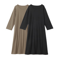 3秒ルームワンピース2枚組（綿混・長袖）