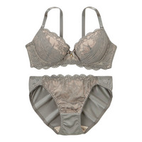ヌーディカラーレースブラジャーショーツセット