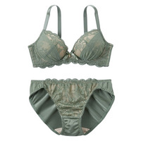 ヌーディカラーレースノンワイヤーブラジャーショーツセット