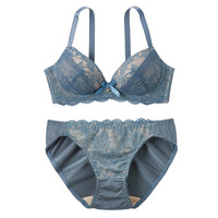 ヌーディカラーレースノンワイヤーブラジャーショーツセット