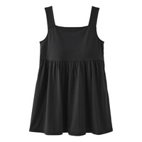 綿混吸汗速乾　肩ひも太いソフトカップ付チュニックキャミソール