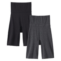 綿混ストレッチ　股ずれ防止・はらまき付　お腹らくちんロングショーツ２枚組