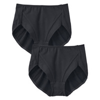 綿混ストレッチ　お腹＆ヒップサポート　深ばき丈ショーツ２枚組