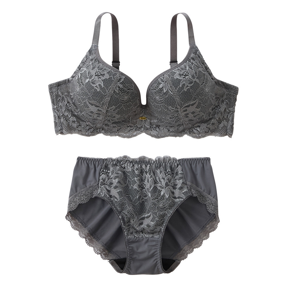 ノンワイヤーMの谷間ブラジャーショーツセット(Mの谷間)(トリンプ)1