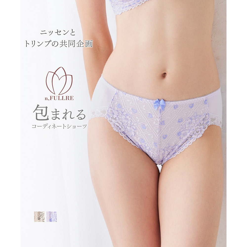 やや深ばき丈編レースコーディネートショーツ(トリンプ)(n,FULLRE)1