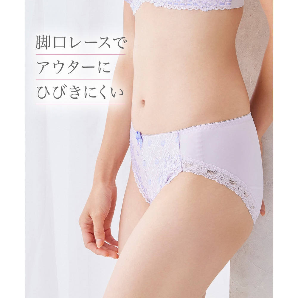 やや深ばき丈編レースコーディネートショーツ(トリンプ)(n,FULLRE)5