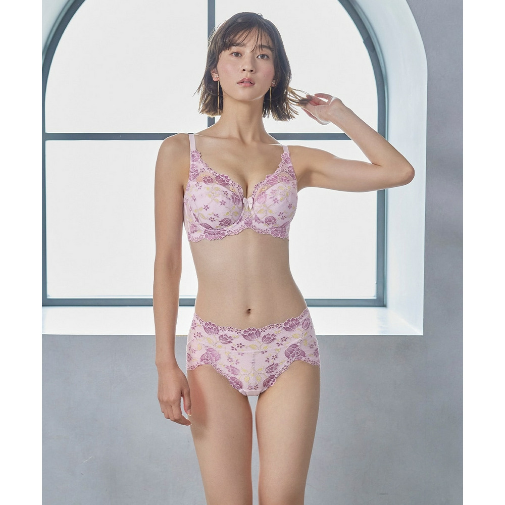 サポートやや深ばき丈コーディネートショーツ(チューリップ柄)(トリンプ)(n,FULLRE)15