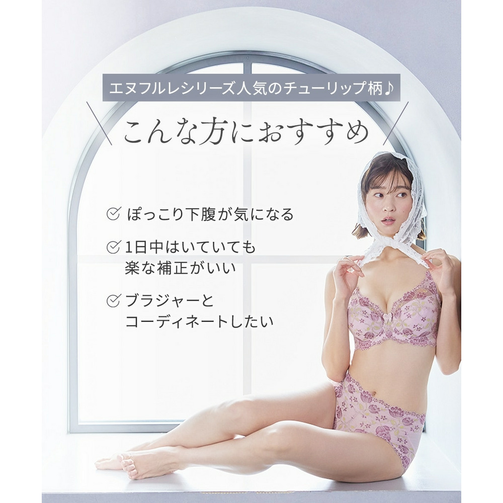 サポートやや深ばき丈コーディネートショーツ(チューリップ柄)(トリンプ)(n,FULLRE)2