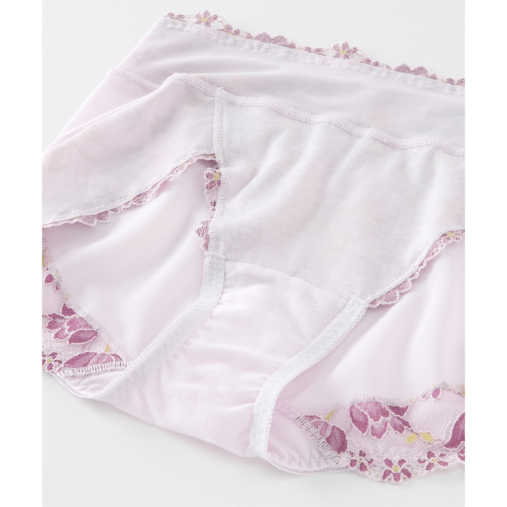 サポートやや深ばき丈コーディネートショーツ(チューリップ柄)(トリンプ)(n,FULLRE)23