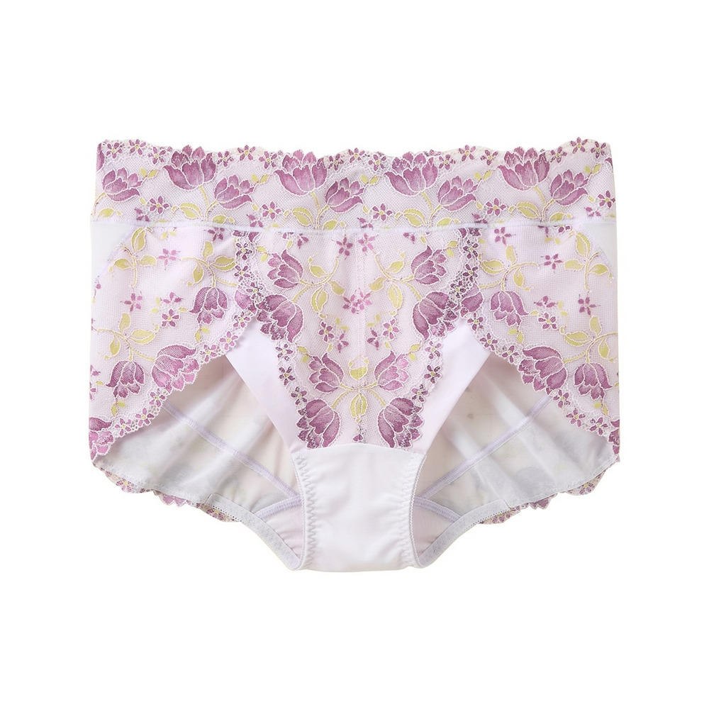 サポートやや深ばき丈コーディネートショーツ(チューリップ柄)(トリンプ)(n,FULLRE)25