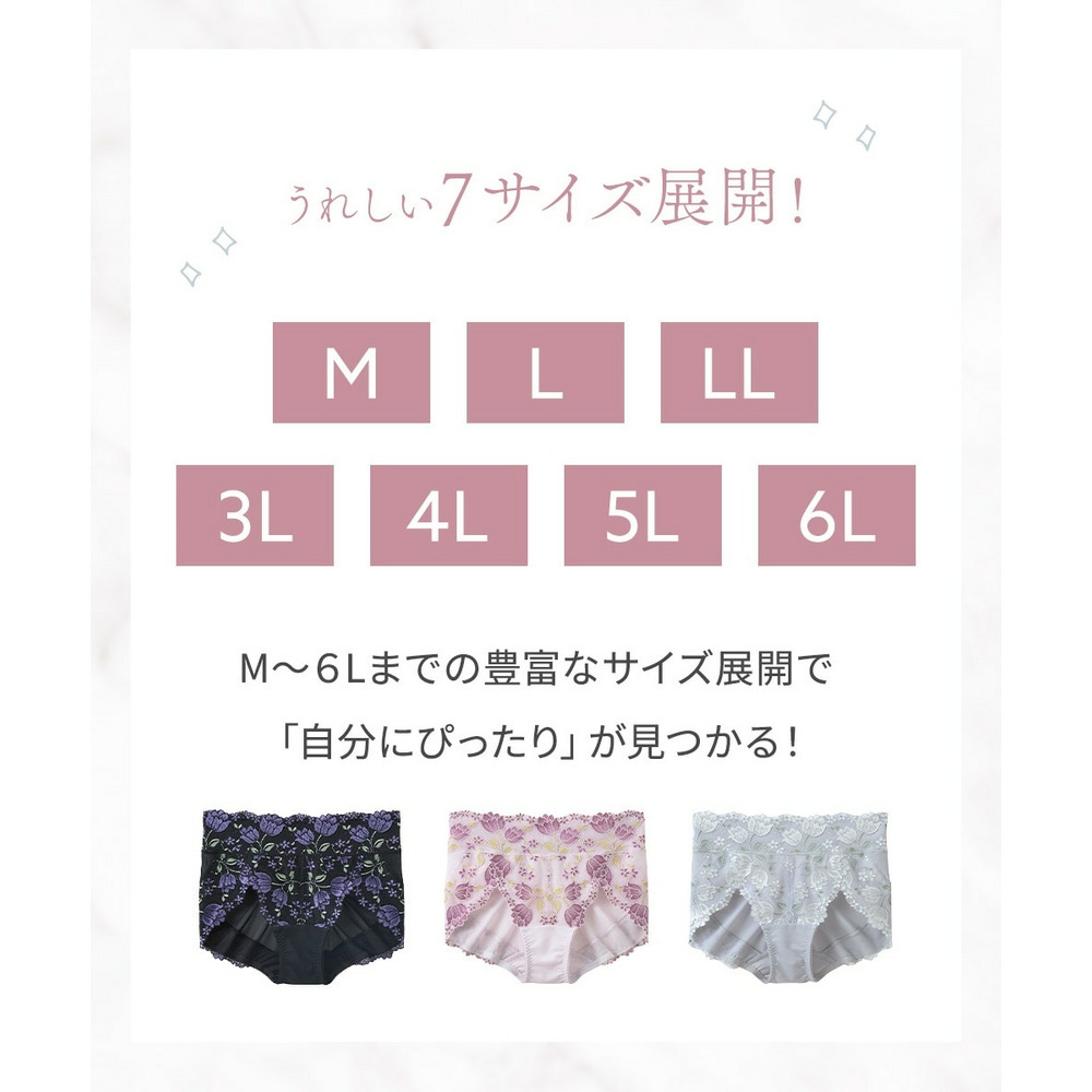 サポートやや深ばき丈コーディネートショーツ(チューリップ柄)(トリンプ)(n,FULLRE)26