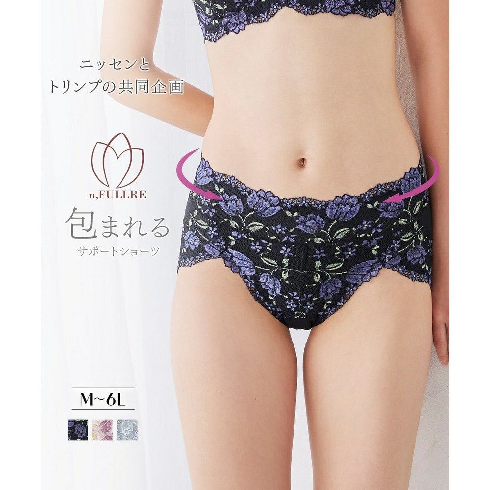 サポートやや深ばき丈コーディネートショーツ(チューリップ柄)(トリンプ)(n,FULLRE)27