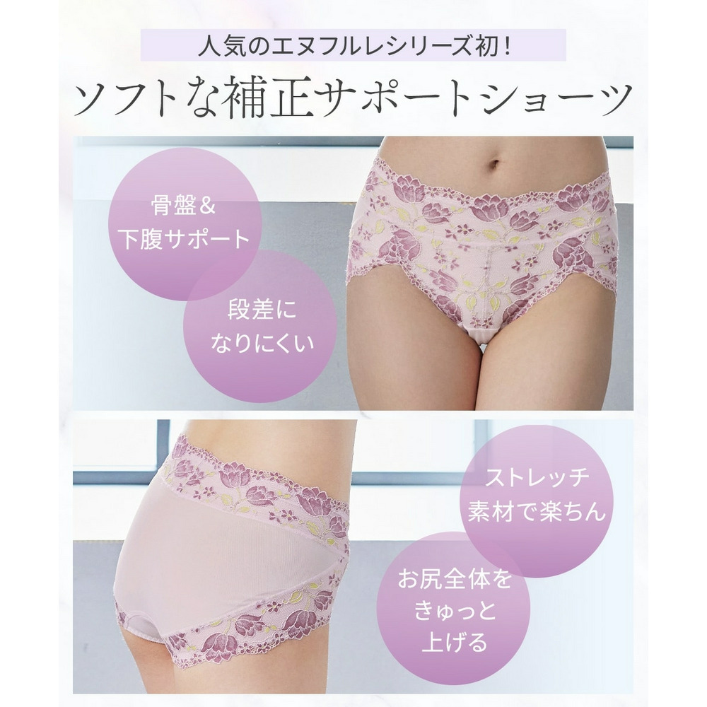 サポートやや深ばき丈コーディネートショーツ(チューリップ柄)(トリンプ)(n,FULLRE)3