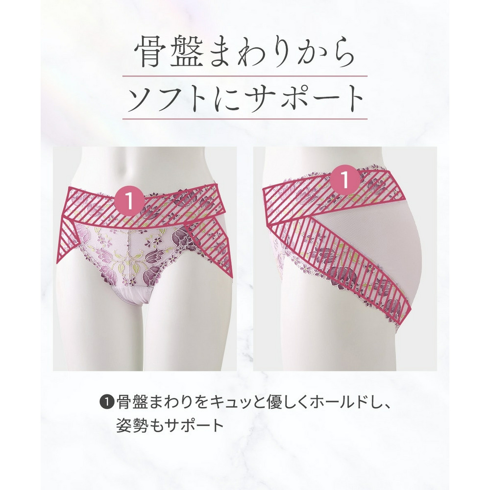 サポートやや深ばき丈コーディネートショーツ(チューリップ柄)(トリンプ)(n,FULLRE)6