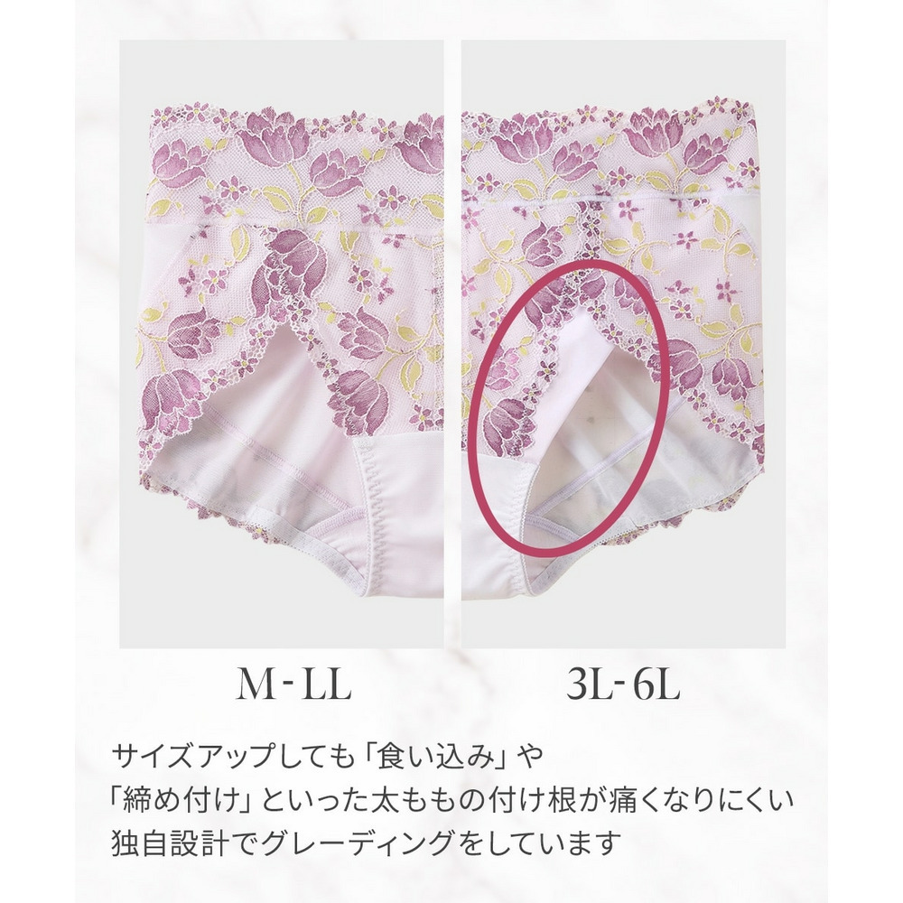 サポートやや深ばき丈コーディネートショーツ(チューリップ柄)(トリンプ)(n,FULLRE)9