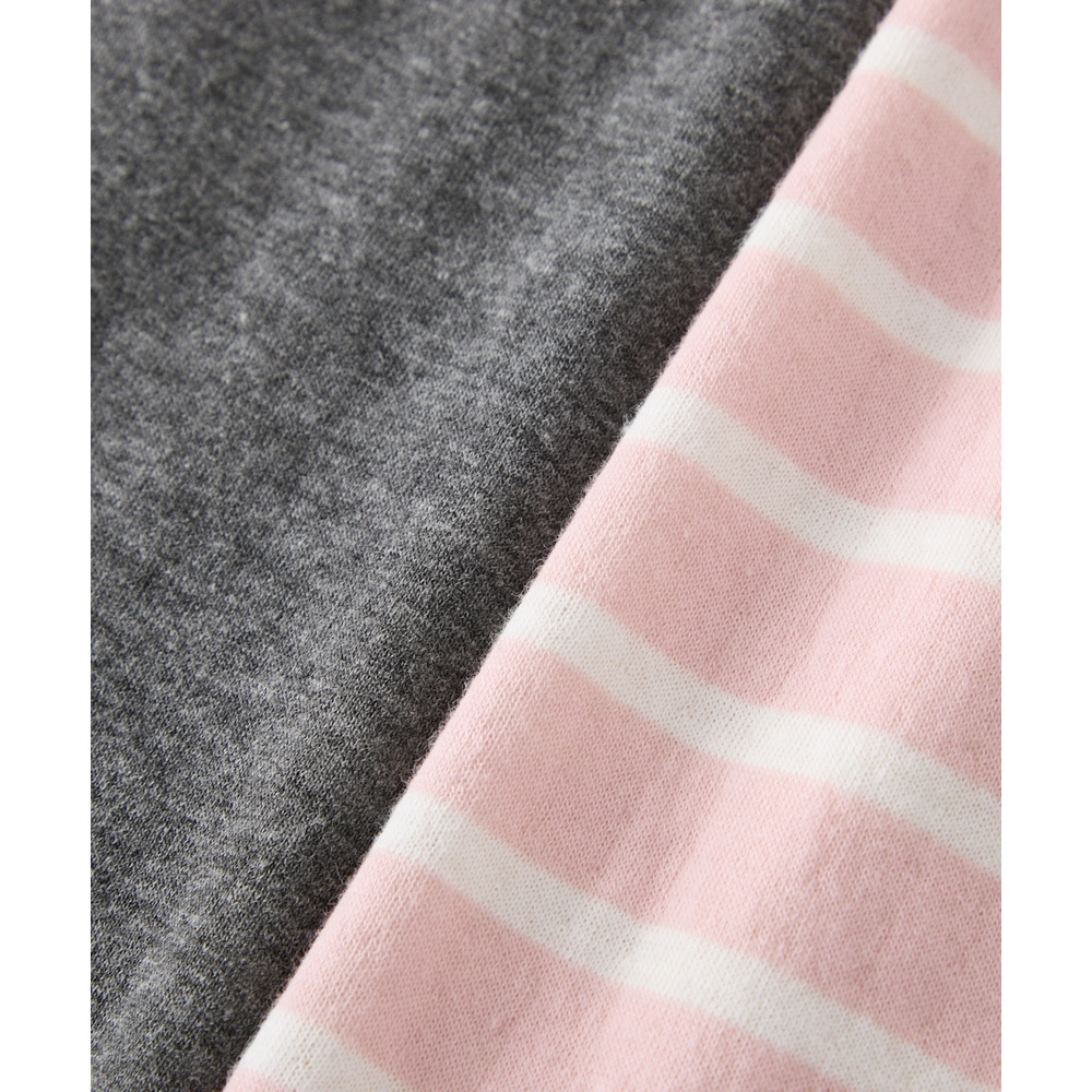 肌側綿100% やわらか接結スナップボタン前開きルームウェア上下セット14