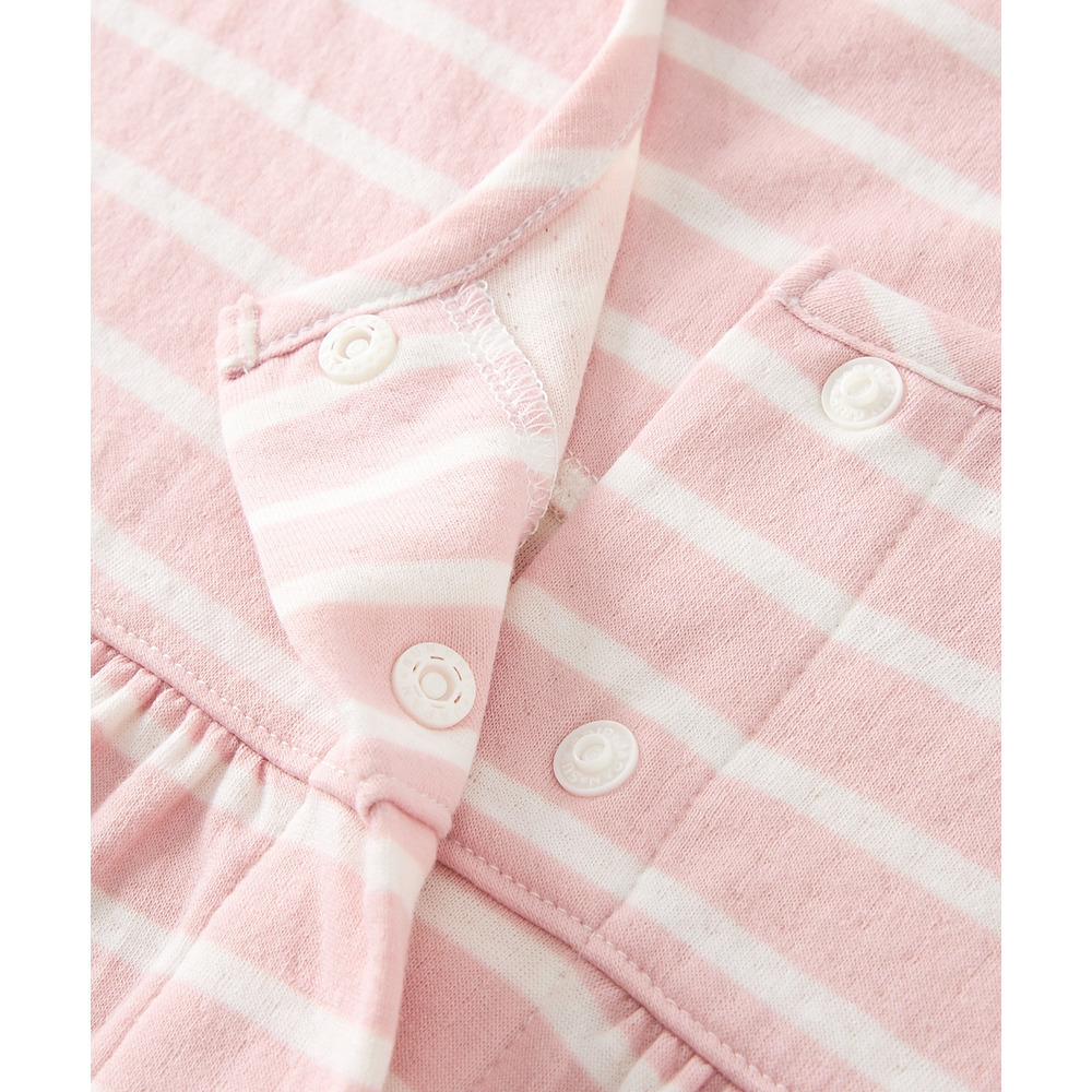 肌側綿100% やわらか接結スナップボタン前開きルームウェア上下セット19