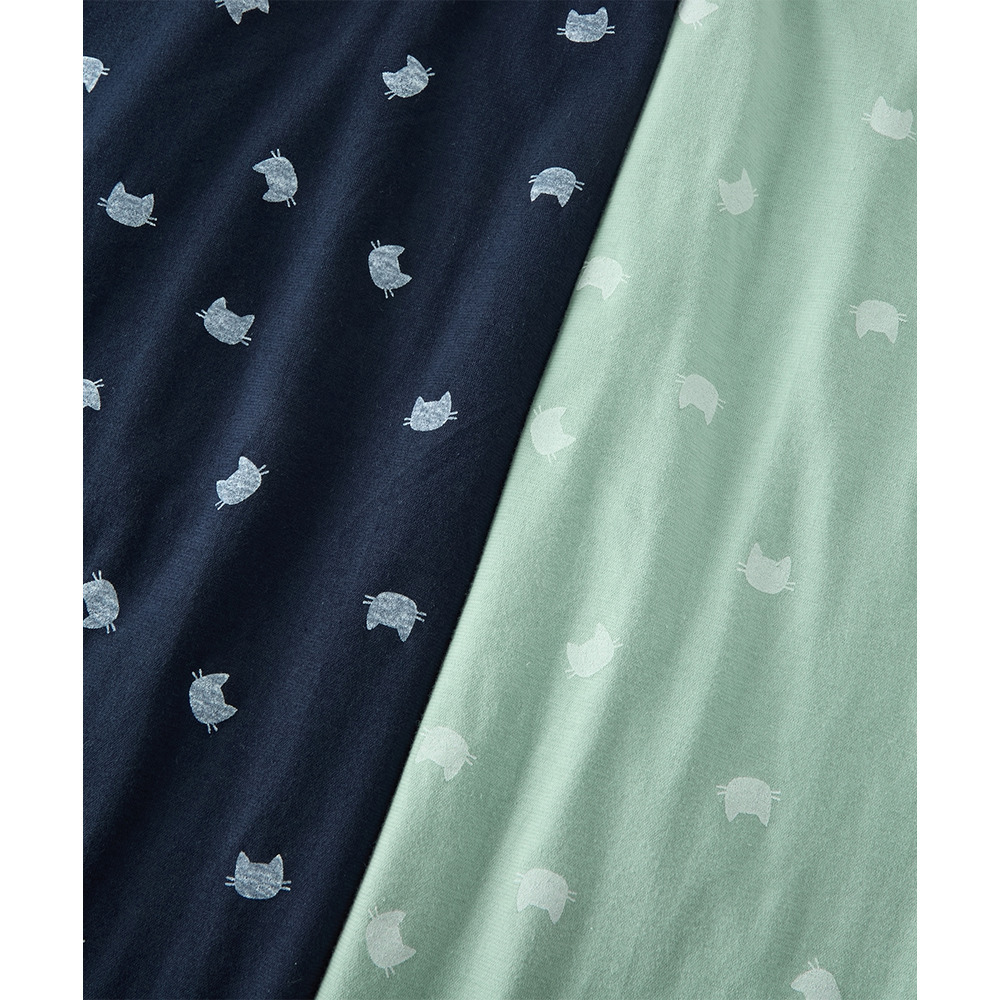 夏の綿100%パジャマ 薄手がうれしい長袖ルームウェア上下セット19