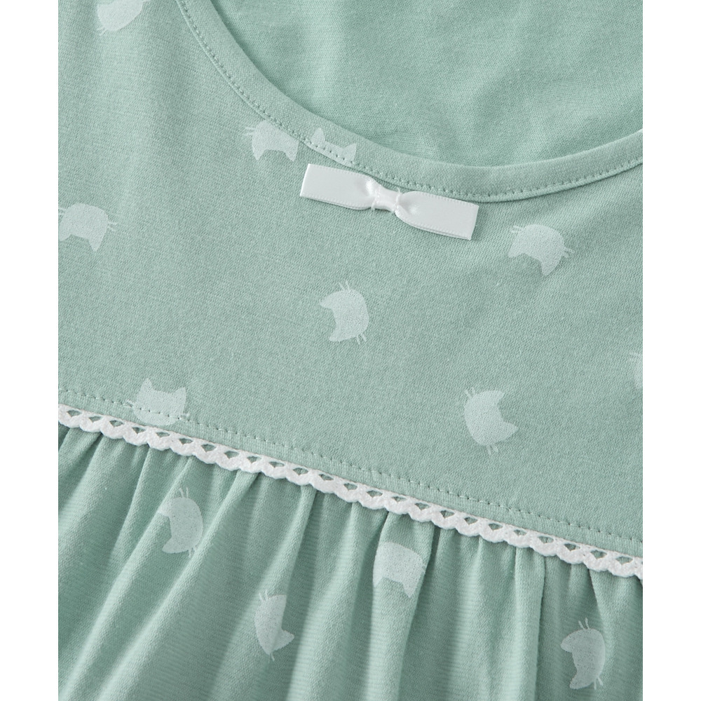 夏の綿100%パジャマ 薄手がうれしい長袖ルームウェア上下セット22