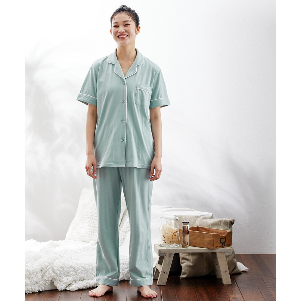 綿100%さらり天竺の半袖シャツパジャマ10