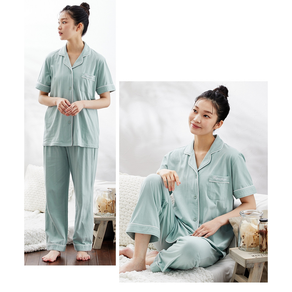 綿100%さらり天竺の半袖シャツパジャマ11