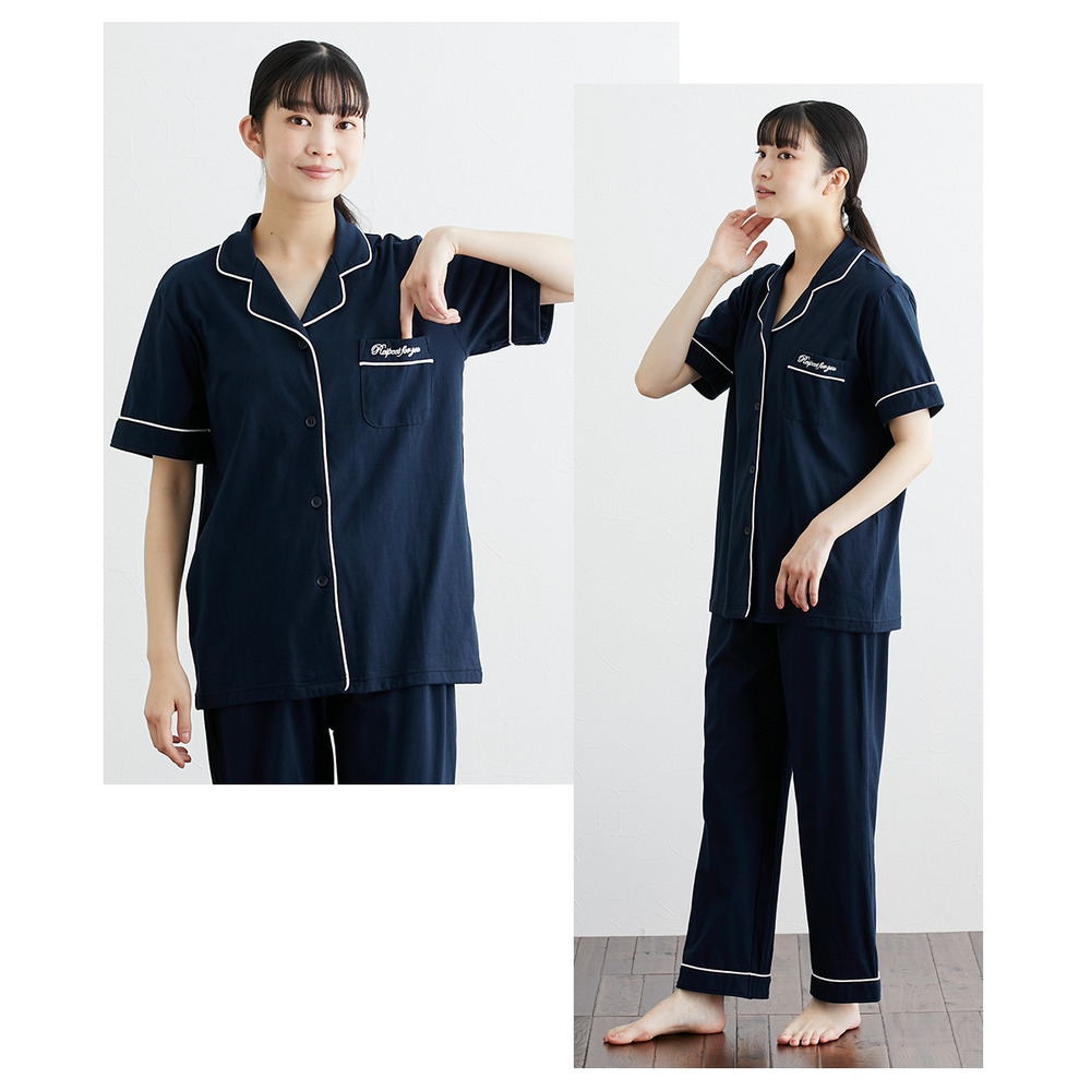 綿100%さらり天竺の半袖シャツパジャマ13