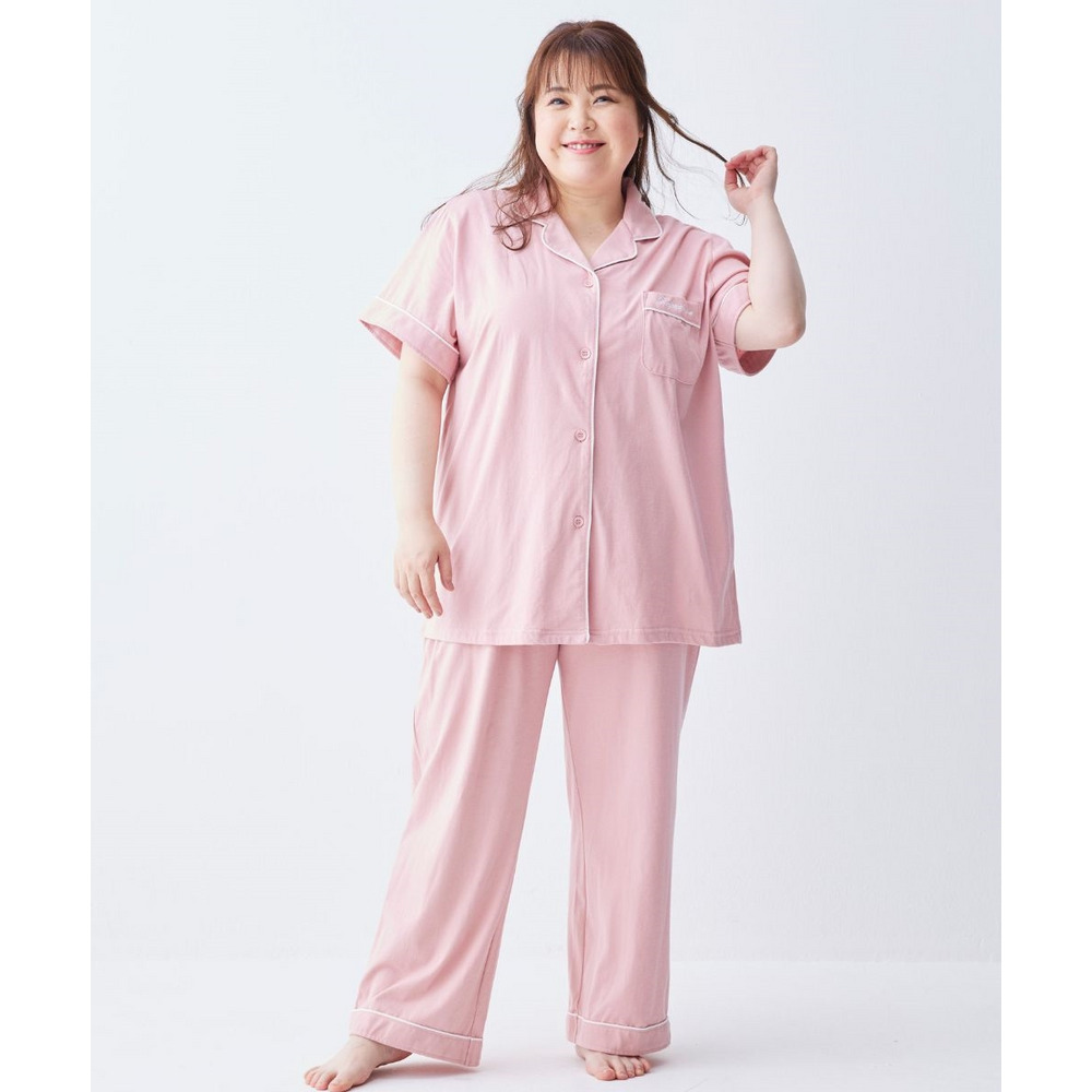 綿100%さらり天竺の半袖シャツパジャマ16