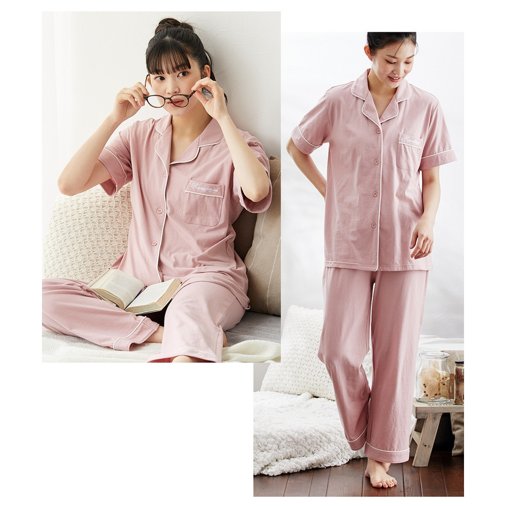 綿100%さらり天竺の半袖シャツパジャマ7