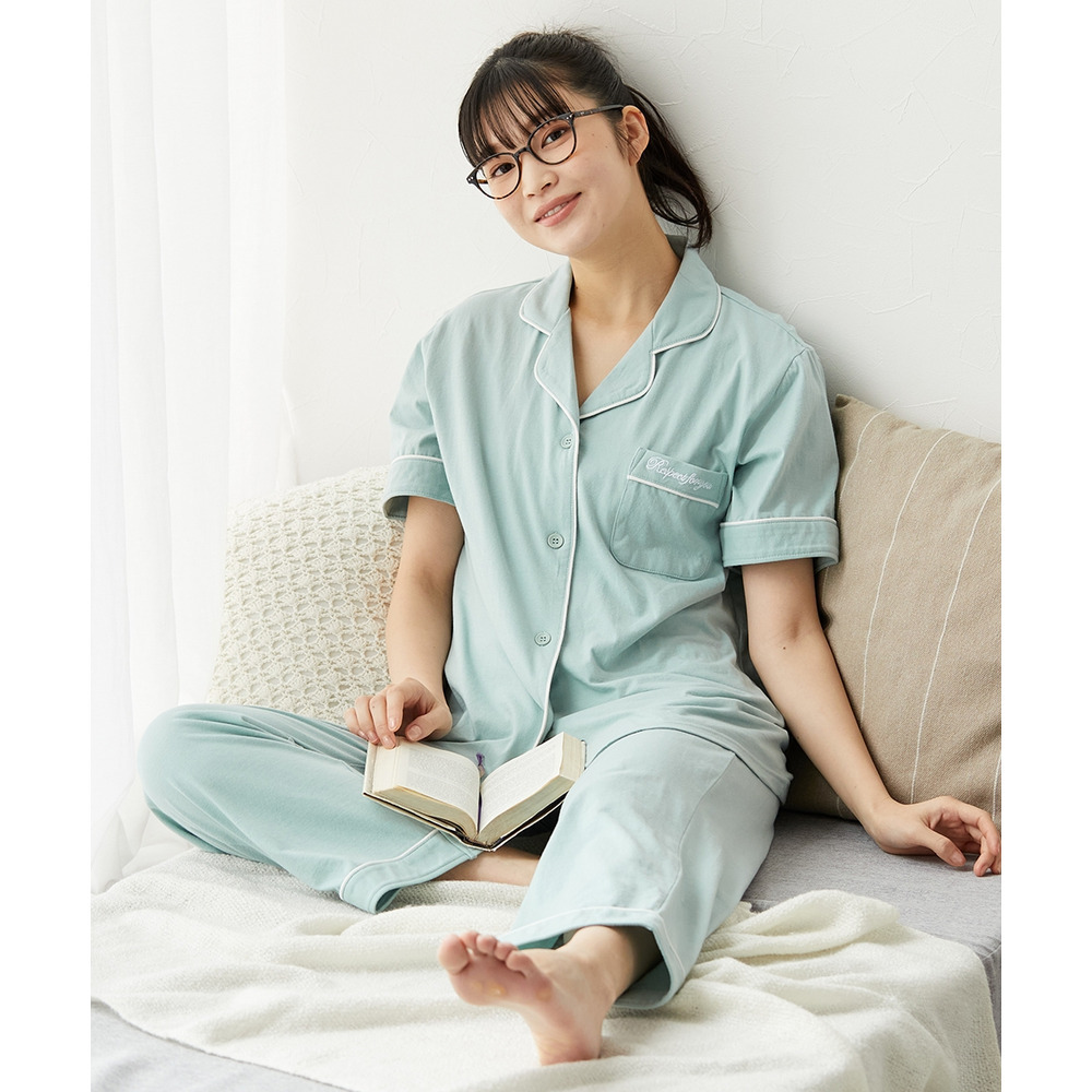 綿100%さらり天竺の半袖シャツパジャマ9